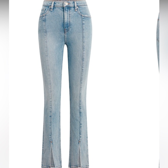 HUDSON JEANS Harlow Split Hem Ultrahigh Waist Cigarette Jeans in Stellar NEW - Picture 13 of 16